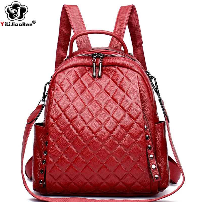 Luxury Bags Leather - Genuine Leather Rucksack Women Shoulder Bag