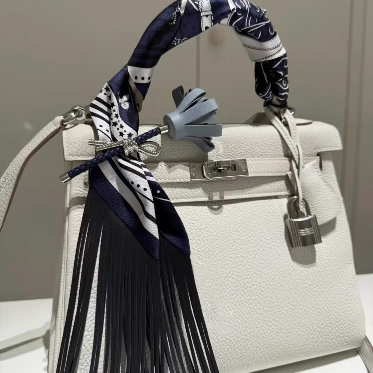 Luxury Bags Leather - Faux Leather Fringe Tassel Scarf -