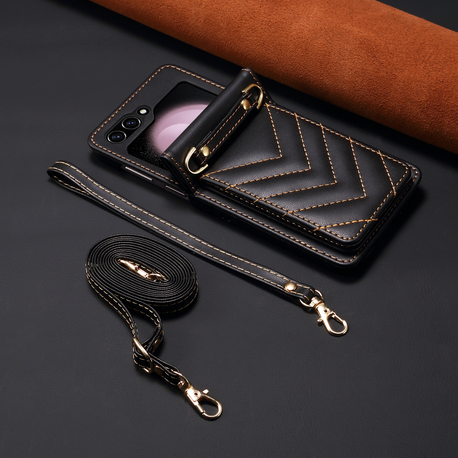 Luxury Bags Leather - Luxury V-shaped Quilted Leather Crossbody Phone