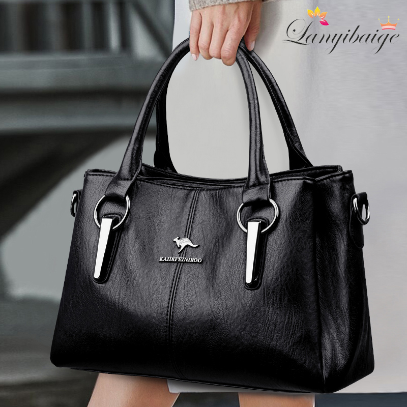 Luxury Bags Without Logo - High Quality Cow Leather Ladies Handbags