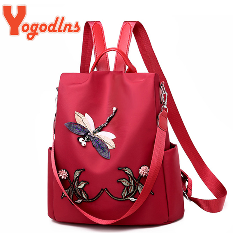 Shoulder Bag Slouchy - Yogodlns Fashion Embroidery Backpack Women Waterproof