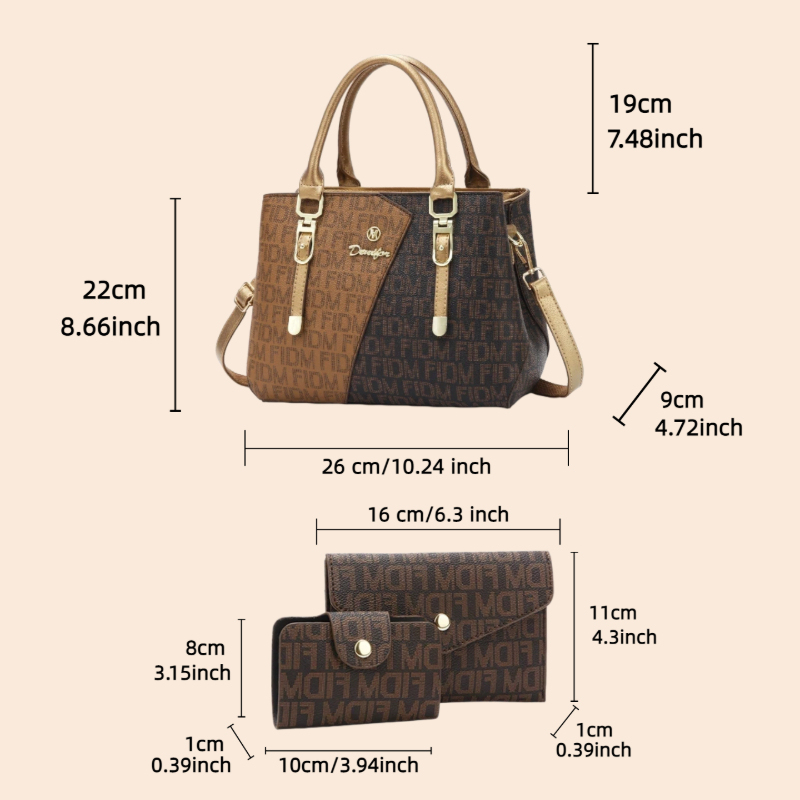 3-piece women's bag set, luxur – обзор и цена Luxury Bags Leather