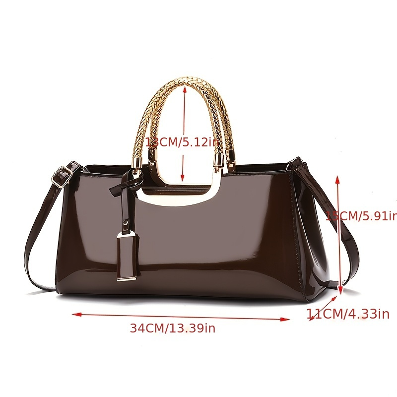 Women's Glossy PU Leather Shou – обзор и цена Luxury Bags Without Logo