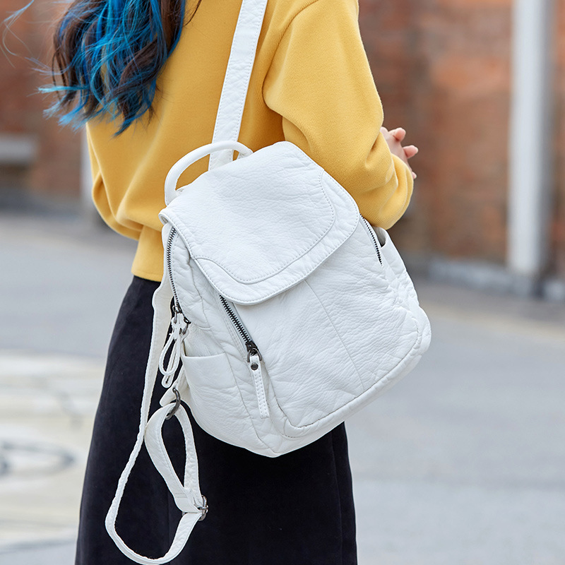 Women's Backpack White Washed  – обзор и цена Shoulder Bag Slouchy